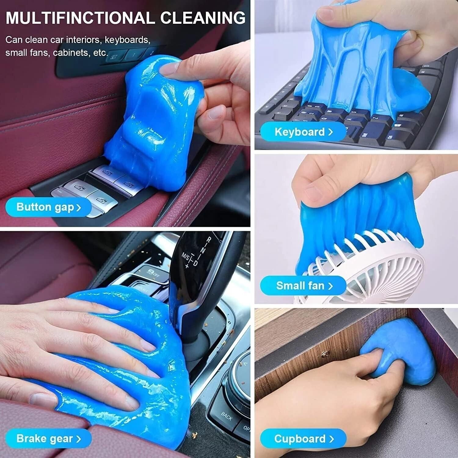 2 PACK - Universal Dust Cleaning Gel for Detailing Car Interiors, Laptop