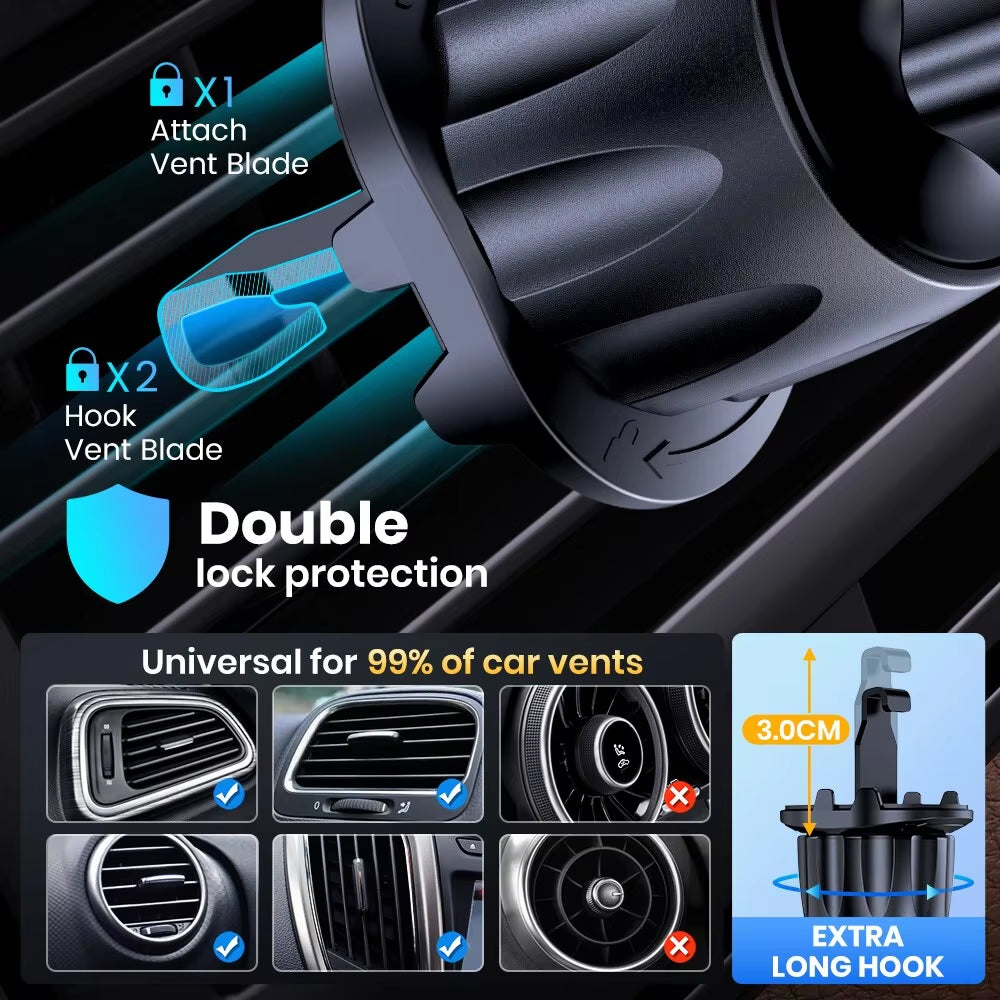 TOPK Magnetic Car Phone Mount in Car Phone Holder Air Vent Magnetic, 6 N52 Magnets  Mobile Phone Holders for Iphone 15