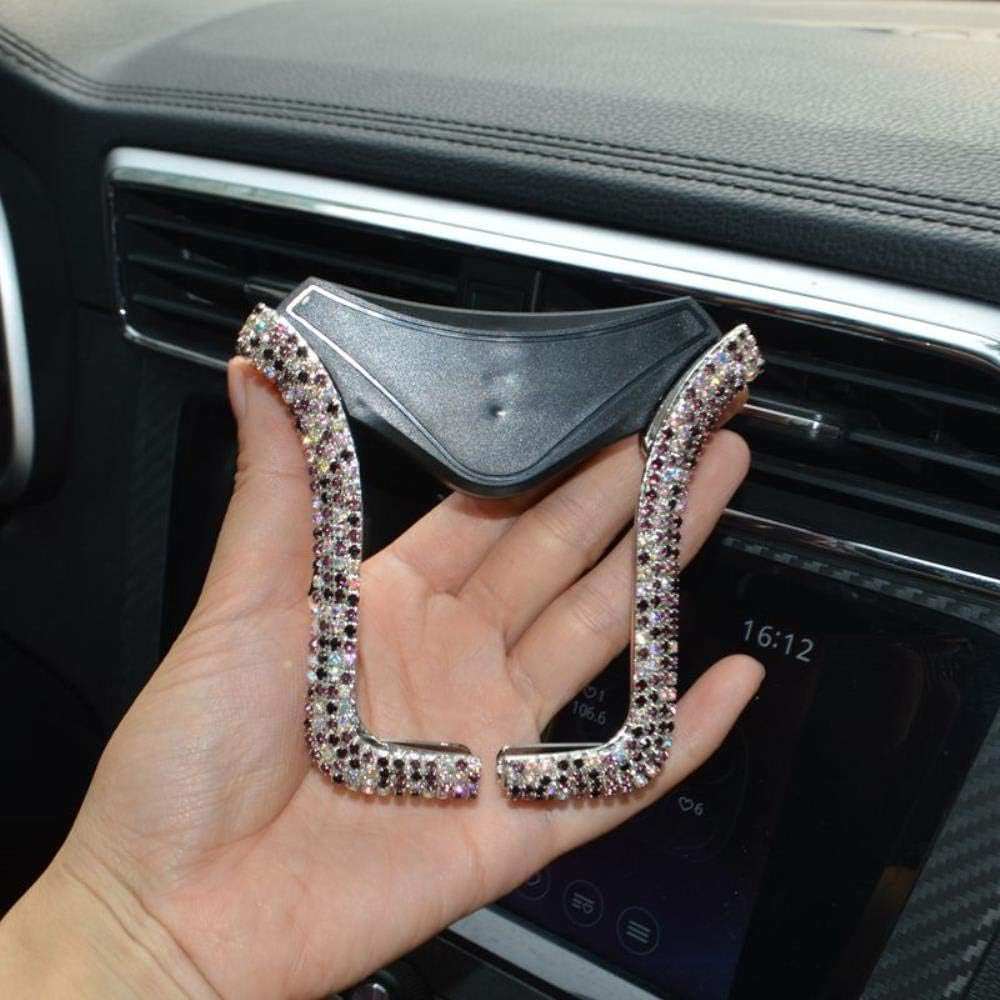 Universal Car Phone Holder with Bing Crystal Rhinestone Car Air Vent Mount Clip Cell Phone Holder Car Holder White