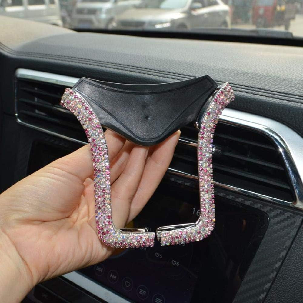 Universal Car Phone Holder with Bing Crystal Rhinestone Car Air Vent Mount Clip Cell Phone Holder Car Holder White