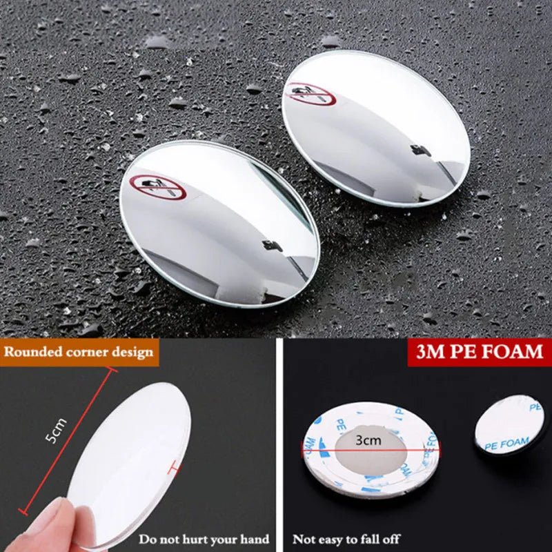 360 Degree Car Blind Spot Rear View Mirror Wide Angle Adjustable Small round Mirror Car Reverse Auxiliary Rearview Convex Mirror