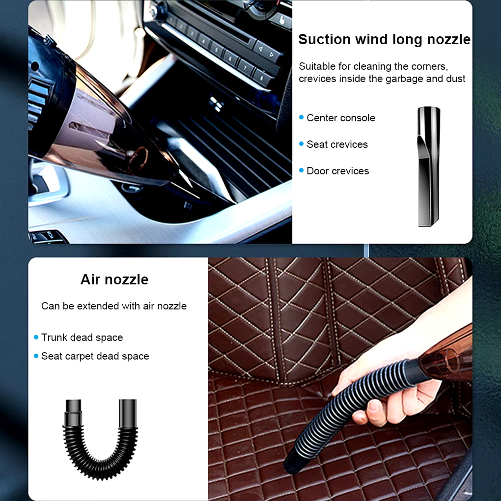 Portable Car Vacuum Cleaner Wired Rechargeable Household Handheld Automatic Vacuum Cleaner 8000Pa High Suction Power