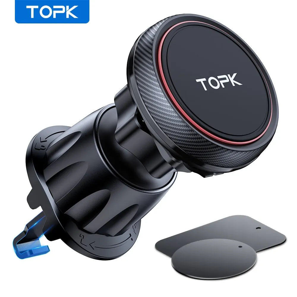 TOPK Magnetic Car Phone Mount in Car Phone Holder Air Vent Magnetic, 6 N52 Magnets  Mobile Phone Holders for Iphone 15